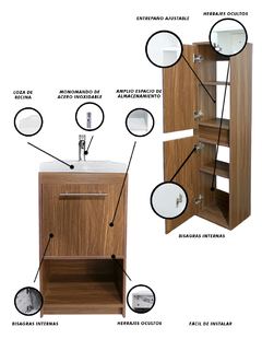 Imagen de Combo de Gabinete Con Lavamanos y Monomando + Gabinete Organizador Seine