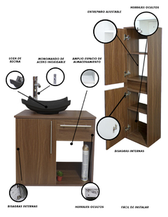 Combo De Gabinete Para Baño Lavamanos Y Monomando + Gabinete Organizador Jacquemart