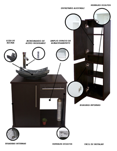 Combo De Gabinete Para Baño Lavamanos Y Monomando + Gabinete Organizador Jacquemart - tienda en línea