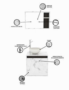 Combo Gabinete De Baño KUSCO Y Botiquín Con Espejo - tienda en línea