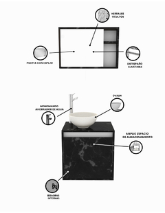 Combo Gabinete De Baño KUSCO Y Botiquín Con Espejo - comprar en línea