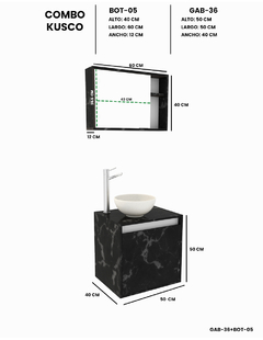 Combo Gabinete De Baño KUSCO Y Botiquín Con Espejo en internet