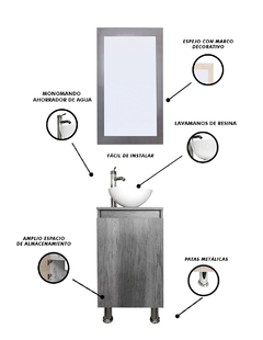Gabinete De Baño Para Lavabo Con Espejo Decorativo GISLA - Decomobil