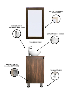 Gabinete De Baño Para Lavabo Con Espejo Decorativo GISLA - comprar en línea
