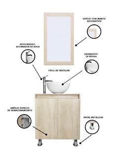 Gabinete De Baño Para Lavabo Con Espejo Decorativo MAYA - tienda en línea