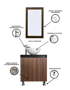 Gabinete De Baño Para Lavabo Con Espejo Decorativo MAYA