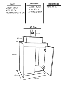 Gabinete Para Baño Con Lavabo Y Llave VARENNA Minimalista