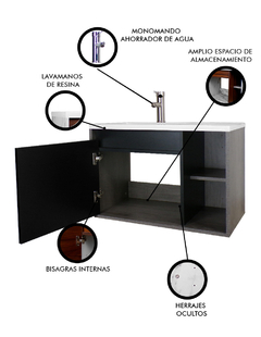 Gabinete De Baño CARLO Con Lavabo Y Llave Minimalista