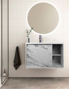 Gabinete De Baño CARLO Con Lavabo Y Llave Minimalista - Decomobil
