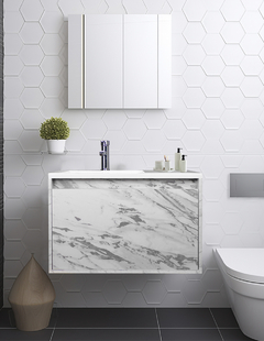Gabinete De Baño TURNER Con Lavabo y Llave Minimalista en internet