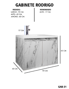 Gabinete De Baño RODRIGO Con Lavabo Y Llave Minimalista. - comprar en línea