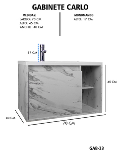 Imagen de Gabinete De Baño CARLO Con Lavabo Y Llave Minimalista