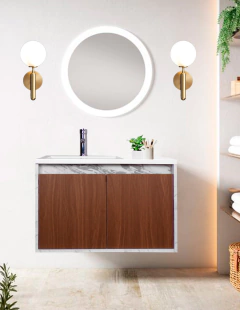 Imagen de Gabinete De Baño RODRIGO Con Lavabo Y Llave Minimalista.