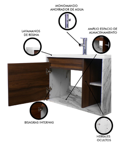 Gabinete De Baño CARLO Con Lavabo Y Llave Minimalista - comprar en línea