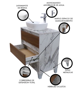 Gabinete De Baño Con Llave Y Lavabo Minimalista ROY en internet