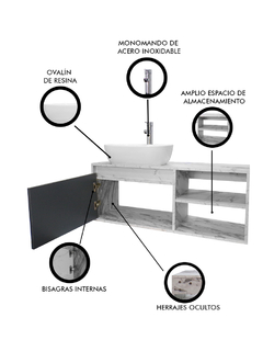 Gabinete Para Baño Con Lavamanos Y Monomando ODIN - tienda en línea