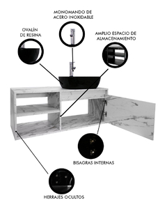 Gabinete Para Baño ODIN Con Lavamanos Y Monomando - tienda en línea