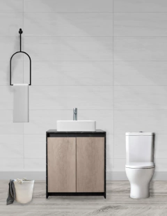 Gabinete Para Baño Con Lavabo Y Llave VARENNA Minimalista - Decomobil