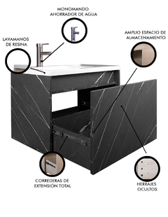 Gabinete De Baño TURNER Con Lavabo y Llave Minimalista
