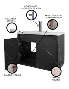 Gabinete De Baño RODRIGO Con Lavabo Y Llave Minimalista. en internet