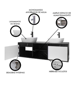 Gabinete De Baño Para Lavamanos Doble DARCY Minimalista - Decomobil