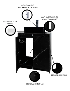 Gabinete Para Baño Con Lavabo Y Llave VARENNA Minimalista - tienda en línea
