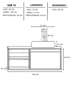 Gabinete Para Baño ODIN Con Lavamanos Y Monomando - comprar en línea