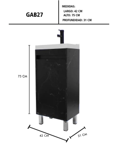 Imagen de Gabinete Para Baño NALA Con Lavabo Minimalista