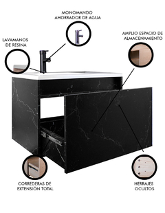 Gabinete De Baño TURNER Con Lavabo y Llave Minimalista - tienda en línea