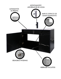 Gabinete Para Baño Con Lavabo STANNIS Flotante Minimalista - tienda en línea