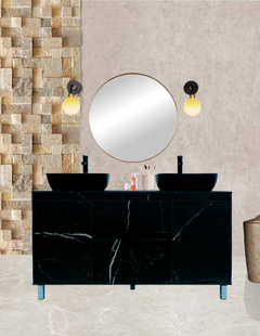 Imagen de Gabinete Para Baño MÉDANO Con Doble Lavamanos Minimalista