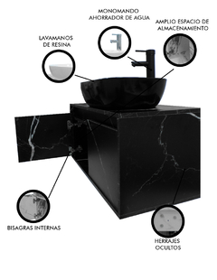 Gabinete Para Baño SIMONE Con Lavamanos Minimalista - Decomobil
