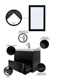 Gabinete Para Baño Con Lavamanos Y Espejo Decorativo SION en internet