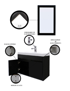 Gabinete Para Baño PIHA Con Espejo Decorativo - tienda en línea