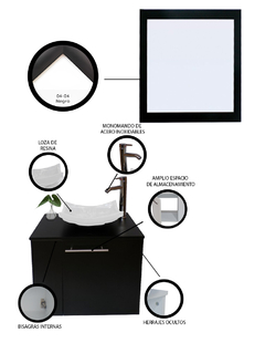 Gabinete Para Baño Izquierdo Con Espejo Decorativo VERNIER - Decomobil