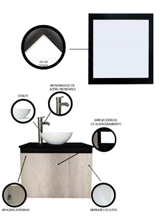 Gabinete Para Baño Con Ovalin Y Espejo Decorativo DELÉMONT