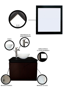 Imagen de Gabinete Para Baño Con Ovalin Y Espejo Decorativo DELÉMONT