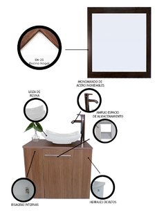 Gabinete Para Baño Izquierdo Con Espejo Decorativo VERNIER - comprar en línea