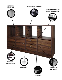 Librero Organizador MILES Con Cajones Organizadores