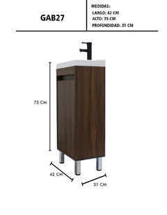 Gabinete Para Baño NALA Con Lavabo Minimalista