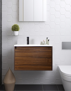 Gabinete De Baño TURNER Con Lavabo y Llave Minimalista