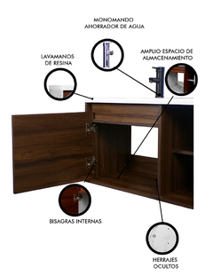 Gabinete De Baño CARLO Con Lavabo Y Llave Minimalista - comprar en línea