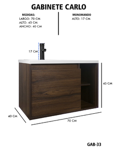 Gabinete De Baño CARLO Con Lavabo Y Llave Minimalista en internet