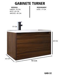 Gabinete De Baño TURNER Con Lavabo y Llave Minimalista en internet