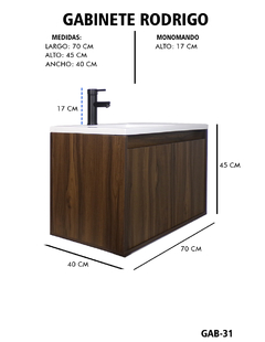Gabinete De Baño RODRIGO Con Lavabo Y Llave Minimalista.