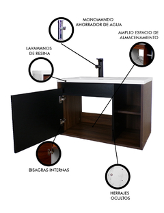 Gabinete De Baño CARLO Con Lavabo Y Llave Minimalista - tienda en línea