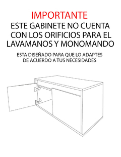 Imagen de Gabinete De Baño Para Lavabo SIMONE Sin Lavabo Ni Llave