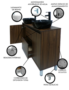 Imagen de Gabinete Para Baño MÉDANO Con Doble Lavamanos Minimalista