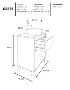 Gabinete De Baño Con Llave Y Lavabo Minimalista ROY - tienda en línea