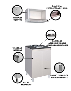 Gabinete Inferior Y Alacena De Cocina NARCISO Con Parrilla - tienda en línea